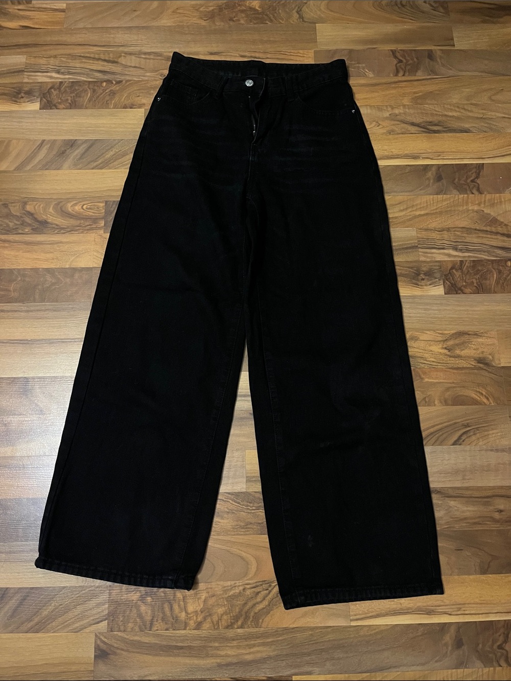 SHEIN Black Wide-Leg Flare Jeans for Women